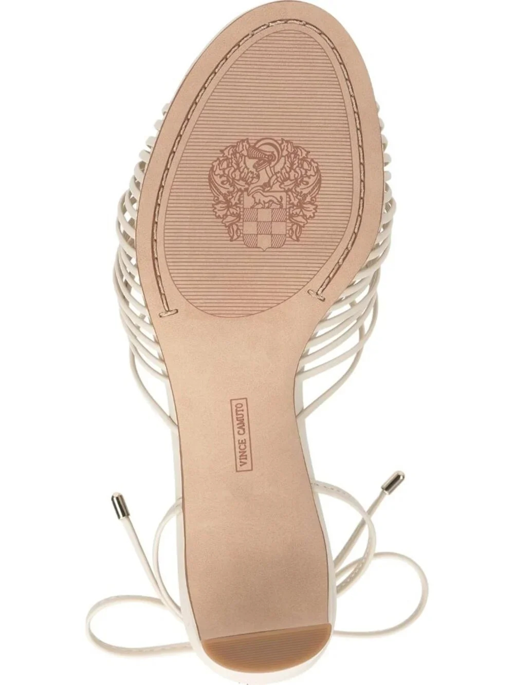 Vince Camuto Women's Creamy White Lory Ankle Wrap Kitten Heels Sandals Slip On